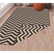 Linon Salonika Chevron Reversible Woven Wool 5'x8' Rug in Brown