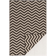 Linon Salonika Chevron Reversible Woven Wool 5'x8' Rug in Brown