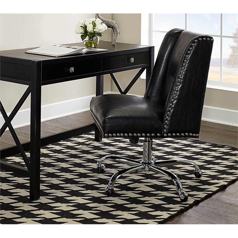 Linon Salonika Houndstooth Reversible Woven Wool 5'x8' Rug in Gray