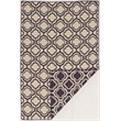 Linon Salonika Quatrefoil Reversible Woven Wool 5'x8' Rug in Purple