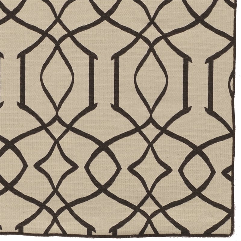 Linon Salonika Irongate Reversible Woven Wool 5'x8' Rug in Brown