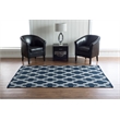 Linon Salonika Quatrefoil Reversible Woven Wool 5'x8' Rug in Blue