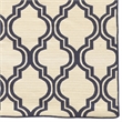 Linon Salonika Quatrefoil Reversible Woven Wool 5'x8' Rug in Blue
