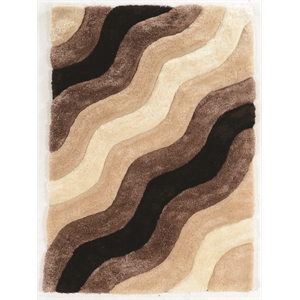 links hand tufted wave shag rug in brown