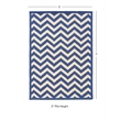 Linon Silhouette Chevron Hand Hooked Wool 5'x7' Rug in Navy