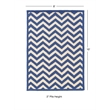 Linon Silhouette Chevron Hand Hooked Wool 8'x10' Rug in Navy