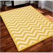 Linon Silhouette Hand Hooked Wool 5'x7' Rug in Yellow