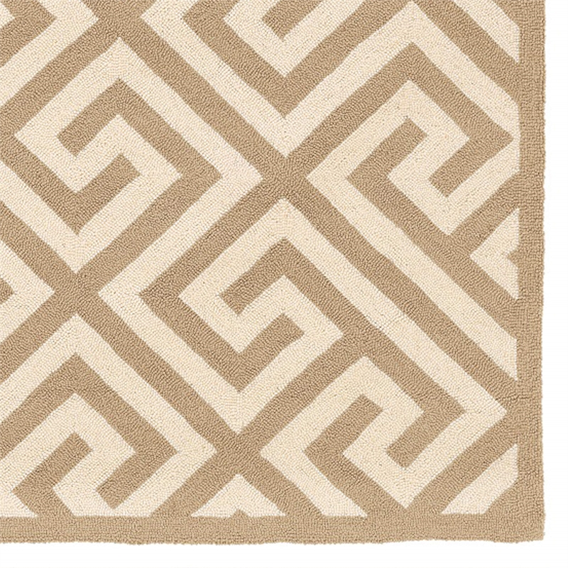 Linon Silhouette Greek Key Hand Hooked Wool 1'10