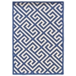 Linon Silhouette Greek Key Hand Hooked Wool 5'x7' Rug in Navy