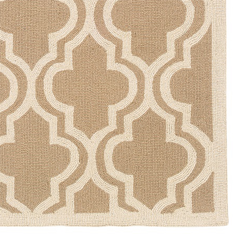 Linon Silhouette Quatrefoil Hand Hooked Wool 1'10