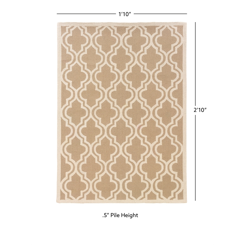 Linon Silhouette Quatrefoil Hand Hooked Wool 1'10