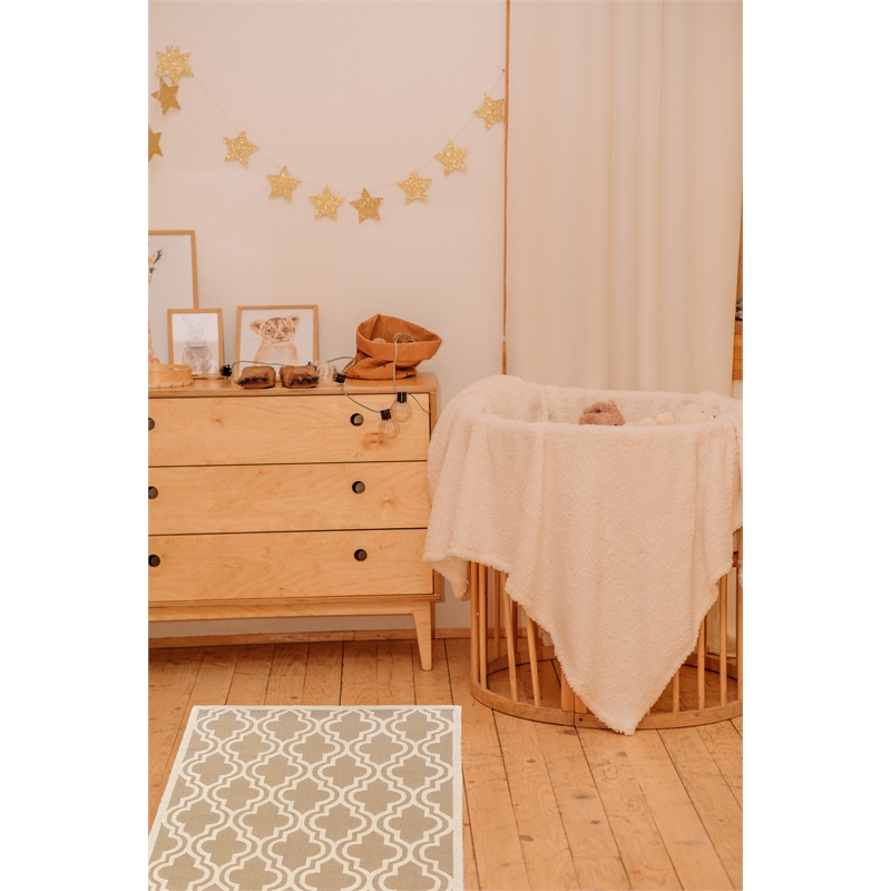 Linon Silhouette Quatrefoil Hand Hooked Wool 1'10