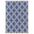 Linon Silhouette Quatrefoil Hand Hooked Wool 5'x7' Rug in Navy