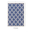 Linon Silhouette Quatrefoil Hand Hooked Wool 5'x7' Rug in Navy