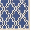 Linon Silhouette Quatrefoil Hand Hooked Wool 8'x10' Rug in Navy