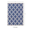 Linon Silhouette Quatrefoil Hand Hooked Wool 8'x10' Rug in Navy