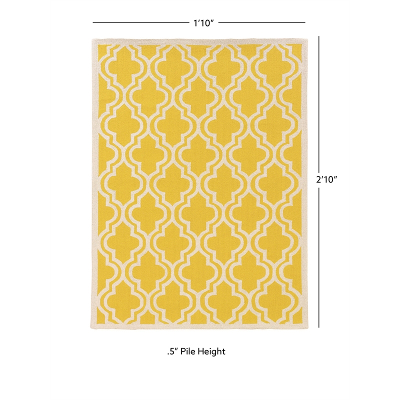 Linon Silhouette Quatrefoil Hand Hooked Wool 1'10