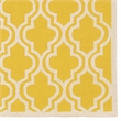 Linon Silhouette Quatrefoil Hand Hooked Wool 5'x7' Rug in Yellow