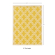 Linon Silhouette Quatrefoil Hand Hooked Wool 5'x7' Rug in Yellow