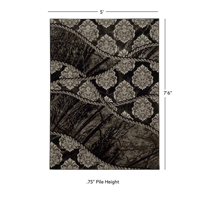 Linon Jewel Ybor Machine Made Polypropylene 5'x7'6