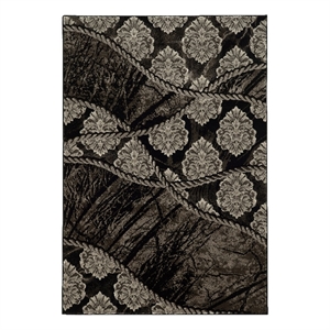 Linon Jewel Ybor Machine Made Polypropylene 5'x7'6&quot Rug in Brown