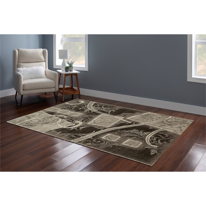 Linon Jewel Farrow Machine Made Polypropylene 5'x7'6