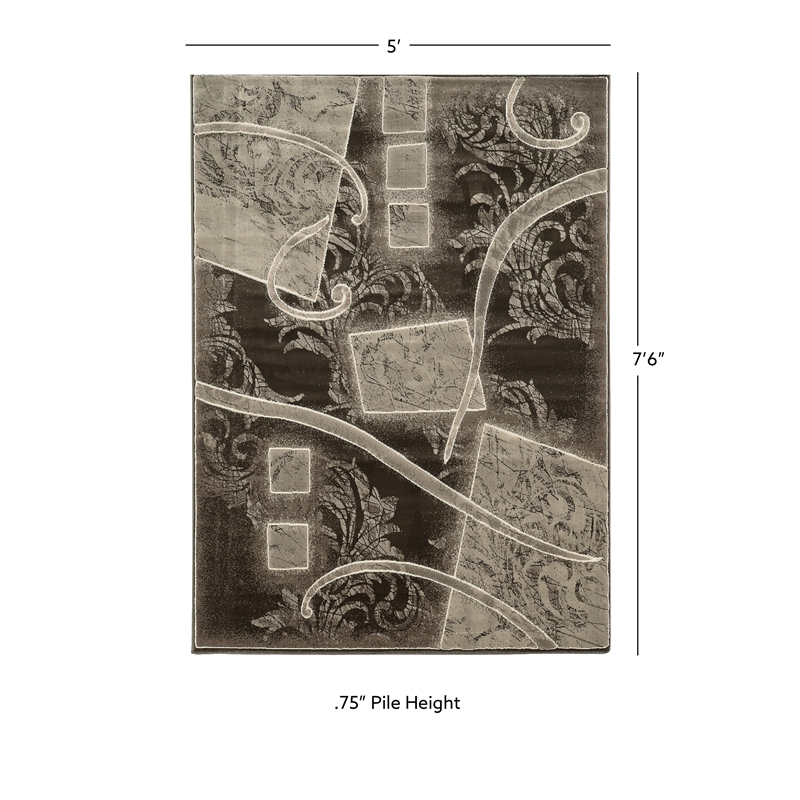 Linon Jewel Farrow Machine Made Polypropylene 5'x7'6