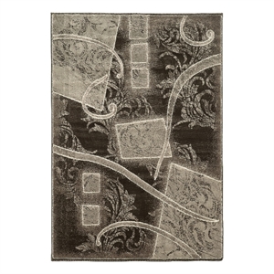 Linon Jewel Farrow Machine Made Polypropylene 5'x7'6&quot Rug in Brown