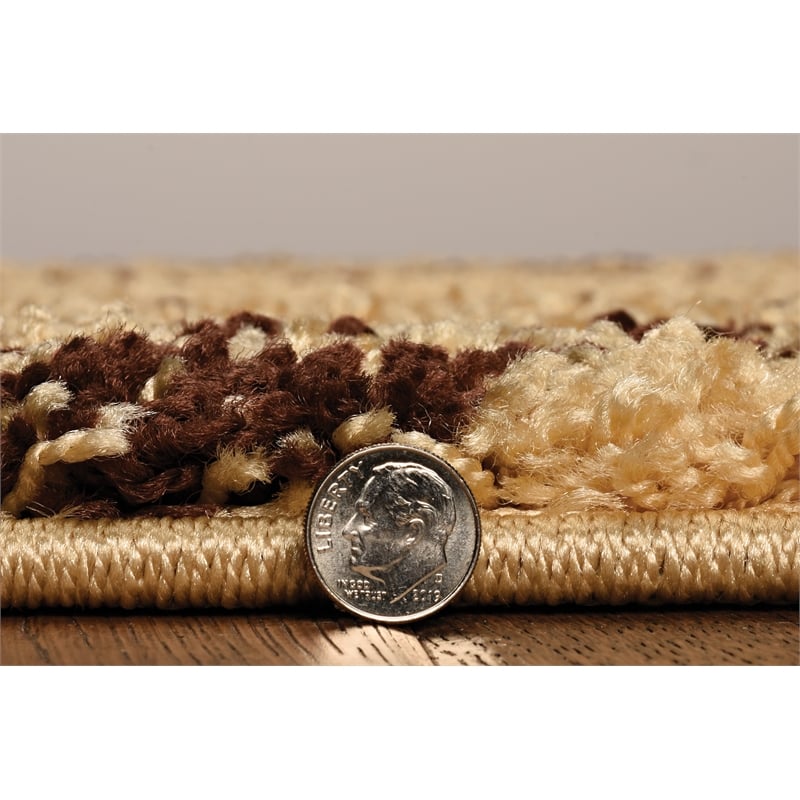 Linon Moroccan Atlas Power Loomed Polypropylene 5'x7' Rug in Brown