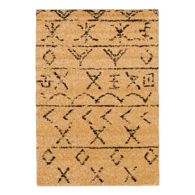 Linon Moroccan Atlas Power Loomed Polypropylene 5'x7' Rug in Brown