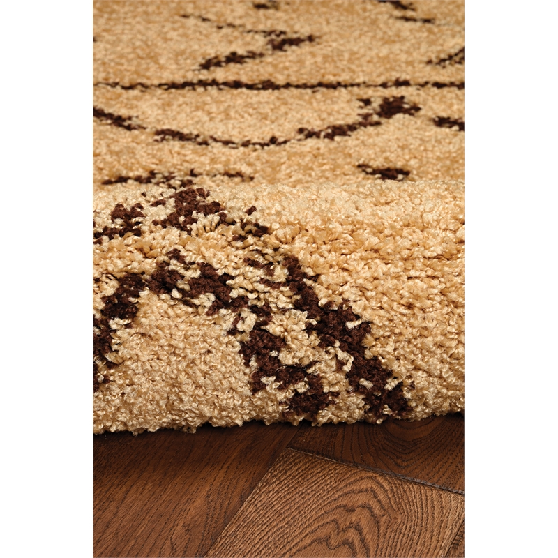 Linon Moroccan Atlas Power Loomed Polypropylene 8'x10' Rug in Brown