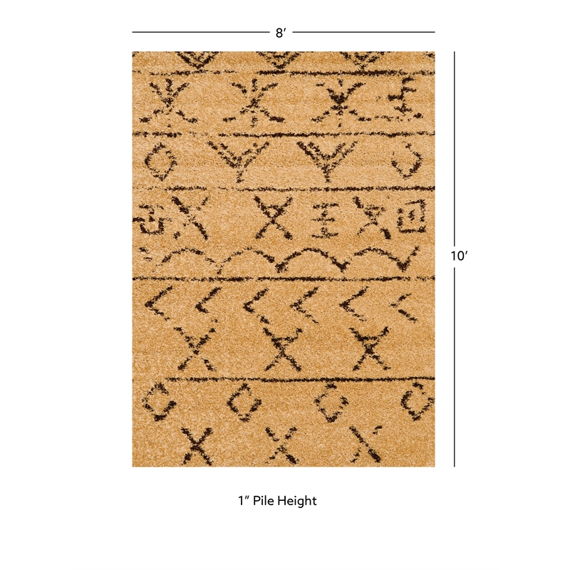 Linon Moroccan Atlas Power Loomed Polypropylene 8'x10' Rug in Brown