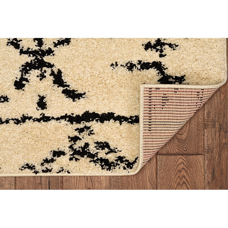 Linon Moroccan Atlas Power Loomed Polypropylene 5'x7' Rug in Ivory