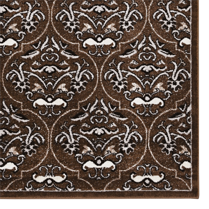 Linon Elegance England Power Loomed Polypropylene 8'x10' Rug in Brown