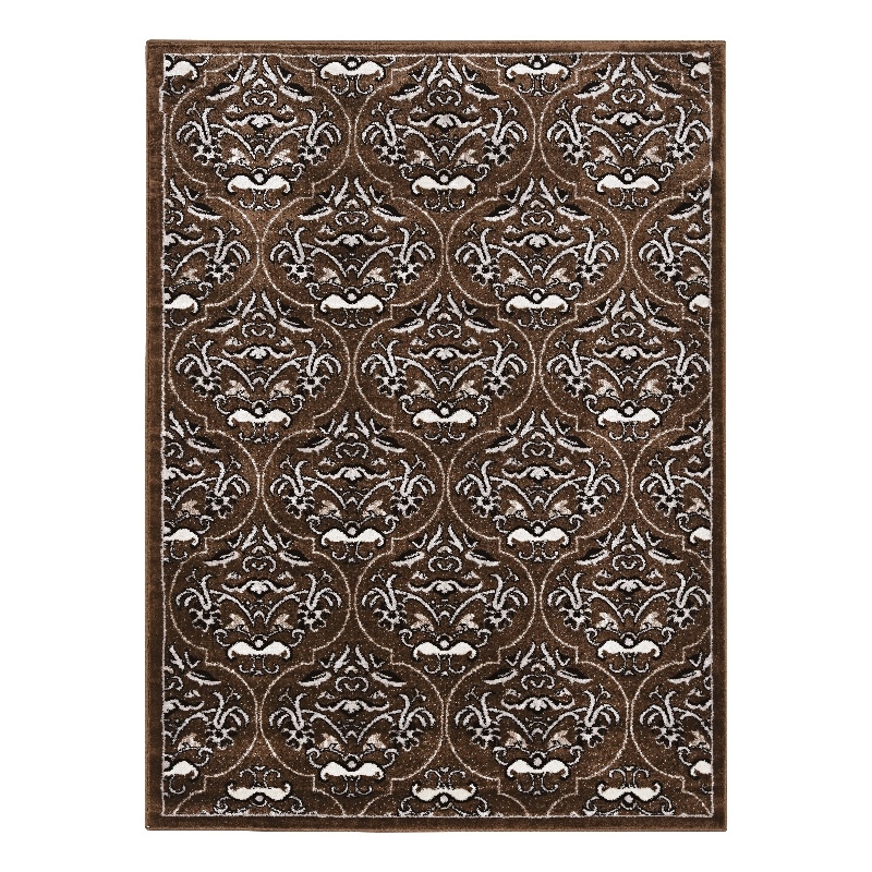 Linon Elegance England Power Loomed Polypropylene 8'x10' Rug in Brown