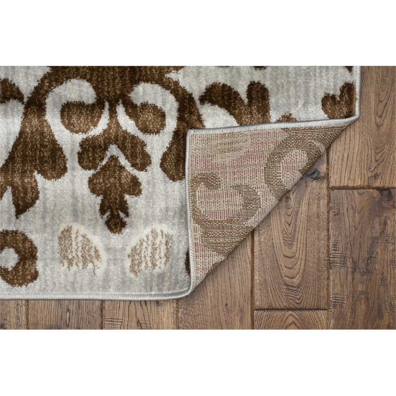 Linon Elegance Florence Power Loomed Polypropylene 8'x10' Rug in Ivory