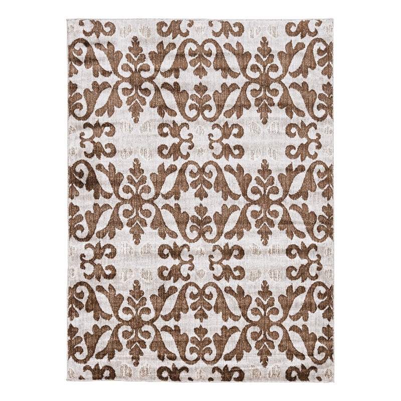Linon Elegance Florence Power Loomed Polypropylene 8'x10' Rug in Ivory