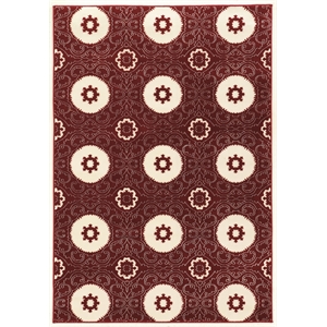 Linon Prisma Karma Machine Made Polypropylene 5'3&quotx7'6&quot Rug in Red