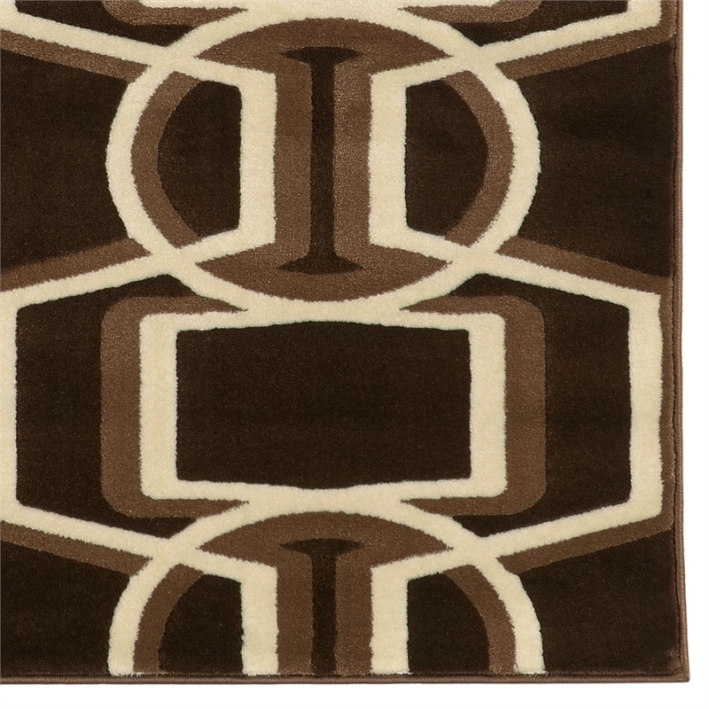 Linon Roma Bridle Power Loomed Polypropylene 8'x10' Rug in Brown