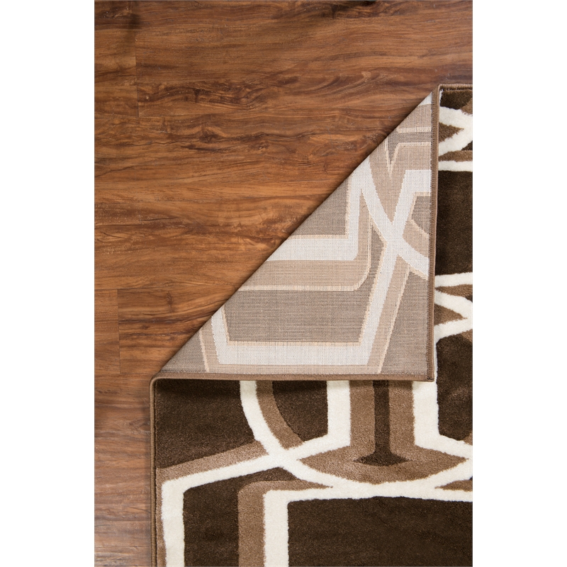 Linon Roma Bridle Power Loomed Polypropylene 8'x10' Rug in Brown