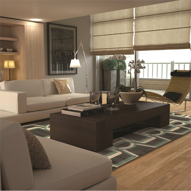 Linon Roma Bridle Power Loomed Polypropylene 8'x10' Rug in Brown