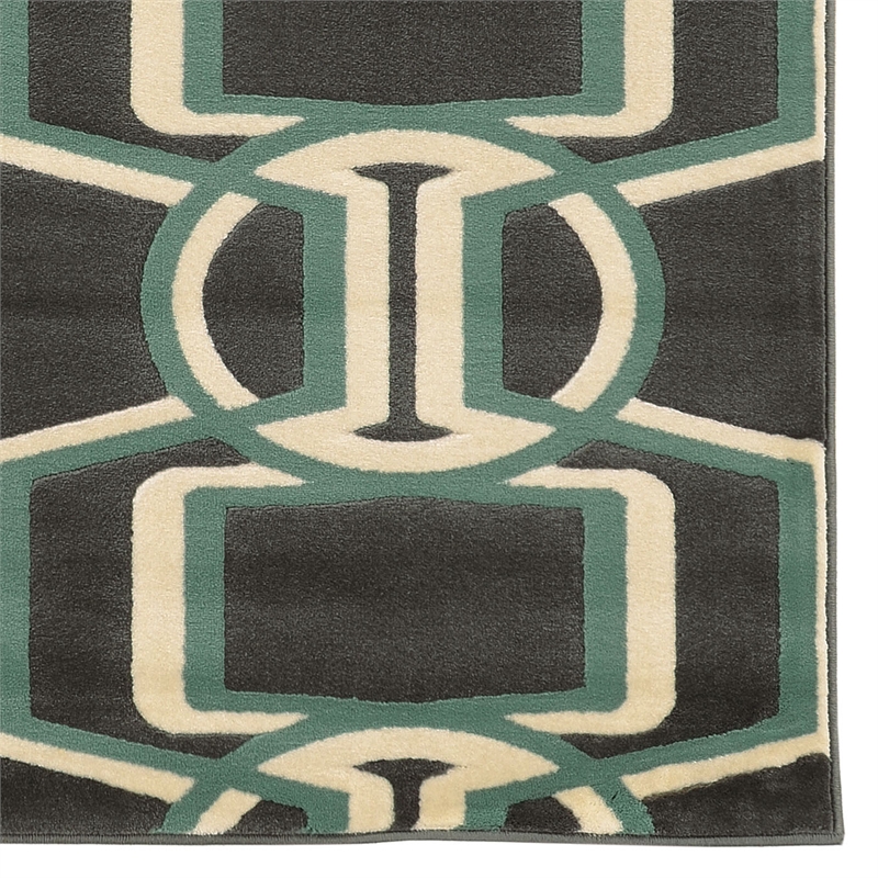 Linon Roma Bridle Power Loomed Polypropylene 8'x10' Rug in Brown