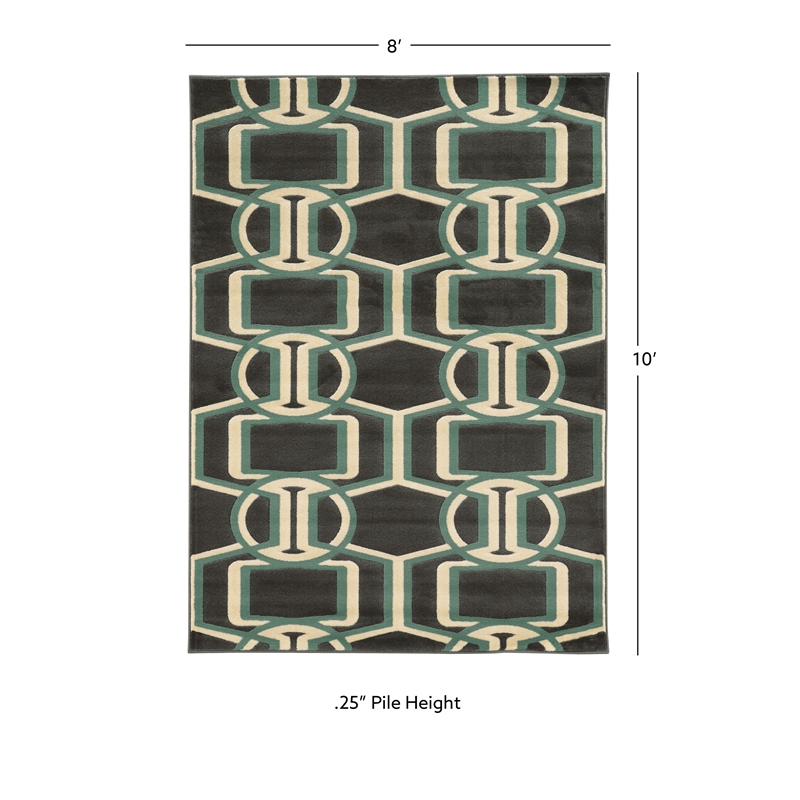 Linon Roma Bridle Power Loomed Polypropylene 8'x10' Rug in Brown