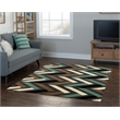 Linon Roma Herringbone Power Loomed Polypropylene 5'x7' Area Rug in Gray