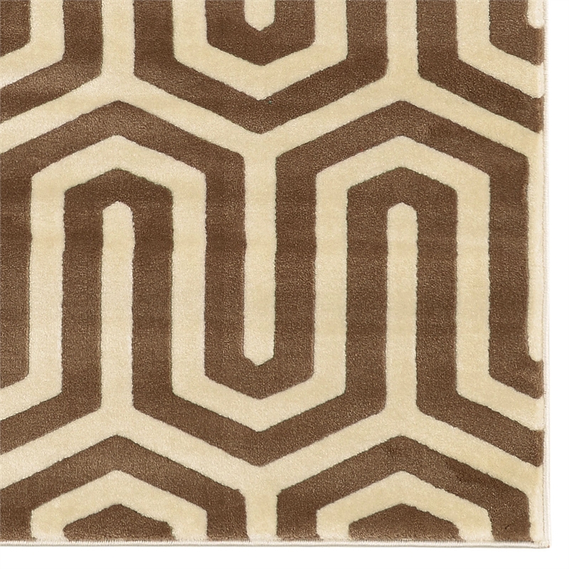 Linon Roma Tangent Power Loomed Polypropylene 8'x10' Rug in Ivory