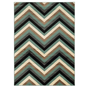 Linon Roma Chevron Power Loomed Polypropylene 5'x7' Rug in Blue