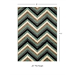 Linon Roma Chevron Power Loomed Polypropylene 5'x7' Rug in Blue