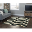 Linon Roma Chevron Power Loomed Polypropylene 5'x7' Rug in Blue
