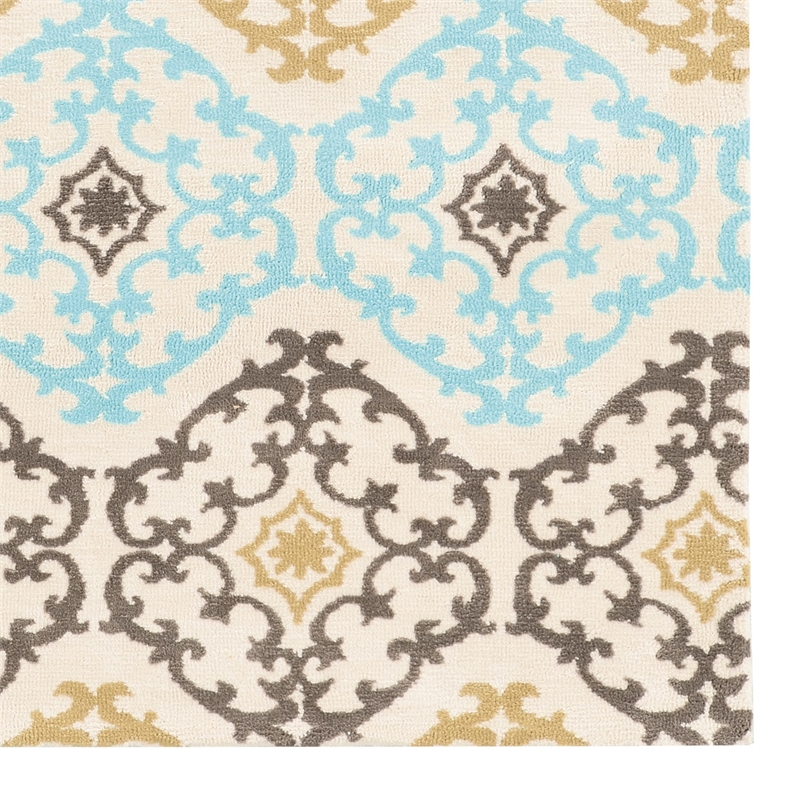 Linon Geo Marli Hand Tufted Microfiber Polyester 8'x10' Rug in Gray