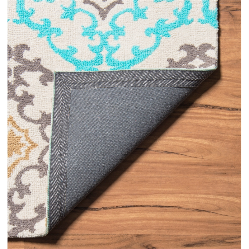 Linon Geo Marli Hand Tufted Microfiber Polyester 8'x10' Rug in Gray